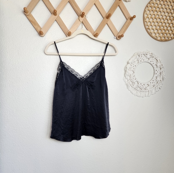 Reformation Tops - Reformation Lace Silk Top In Black